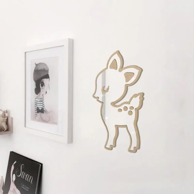 Акриловое декоративное зеркало для детской комнаты с мультяшным кроликом