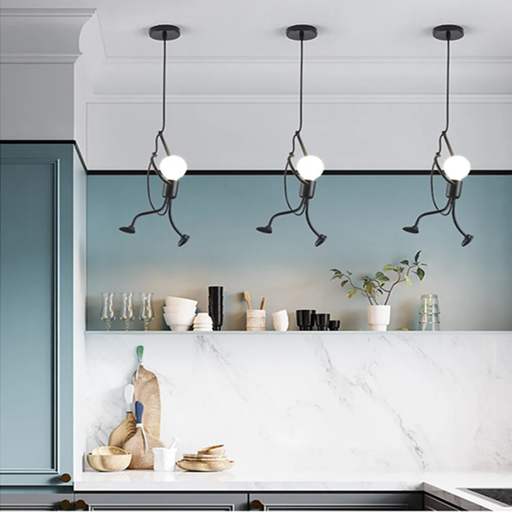  loft nordic pendant lights hanging lamp hanglamp Creative little man climbing Hanger children's lig - 33014837152