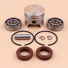 37mm Piston Ping Rings Kit w/ Crank Bearing Oil Seal Kit For STIIHL 017 MS170 MS 170 Chainsaw Parts - 8mm pin national ra310 axle oil seal bearing kit