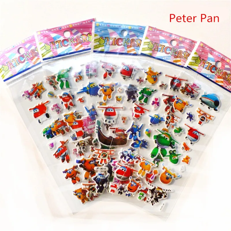 10 Sheets 3D Puffy Bubble Stickers Cartoon Spiderman Dinosaur Pikachu Waterpoof DIY Stickers Emoji PVC Scrapbook Gifts For Kids