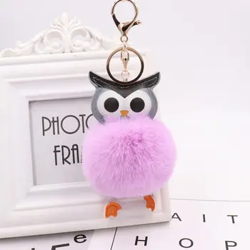 

wholesale 12pcs/lot Kawaii Cartoon owl cony hair Stuffed plush doll Pendant Women Bag car key ring Charm Pendant