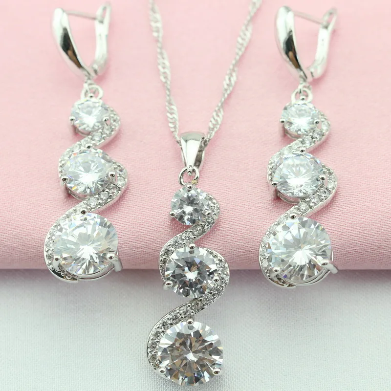 Buy WPAITKYS White Stone 925 Sterling Silver Jewelry