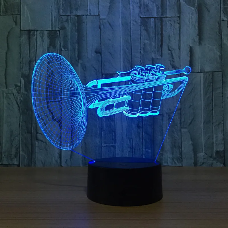  3D Music Musical Instruments 7 Color Led Night Lamps For Kids Touch Led Usb Table Lampara Lampe Bab - 32901367011