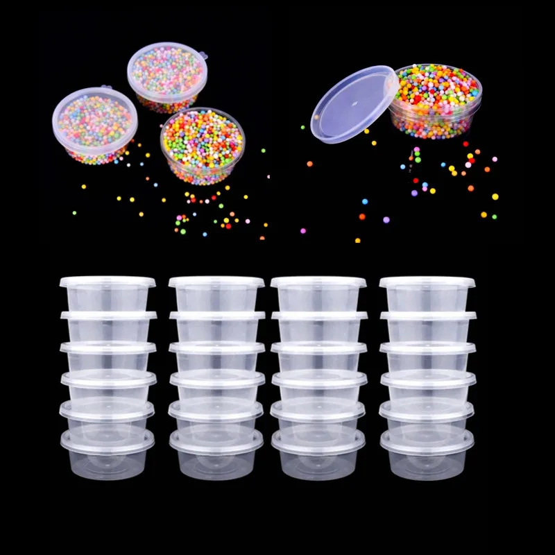 

Portable Durable High Quality Home Storage 25 Pc Slime Storage Containers Foam Ball Storage Cups Containers With Lids Clean Tidy