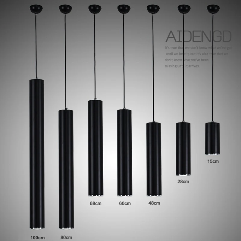 Подвесные светильники lukloy современная кухонная барная стойка подвесная точечная лампа светильник для столовой трубы алюминиевый цилиндр лампа Лофт светильник