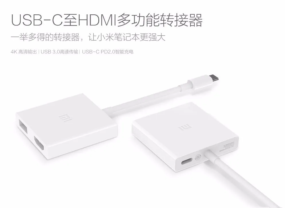 Xiaomi type C USB 3,1-USB 3,0/HDMI Женский адаптер зарядного устройства поддержка 4K для Apple Macbook Xiaomi air 12 13 12,5 13,3