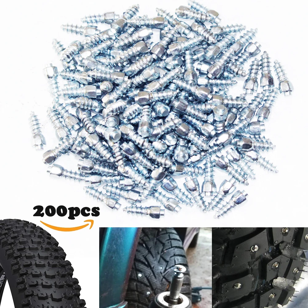 200pcs 12mm Spikes For Tires Car Bike Tire Studs Wheel Tyre Spikes Snow