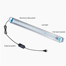 Аквариумный светодиодный светильник 18-48 см, высокое качество, лампа для аквариума с выдвижными кронштейнами, белый и синий светодиодный s подходит для аквариума 1 шт