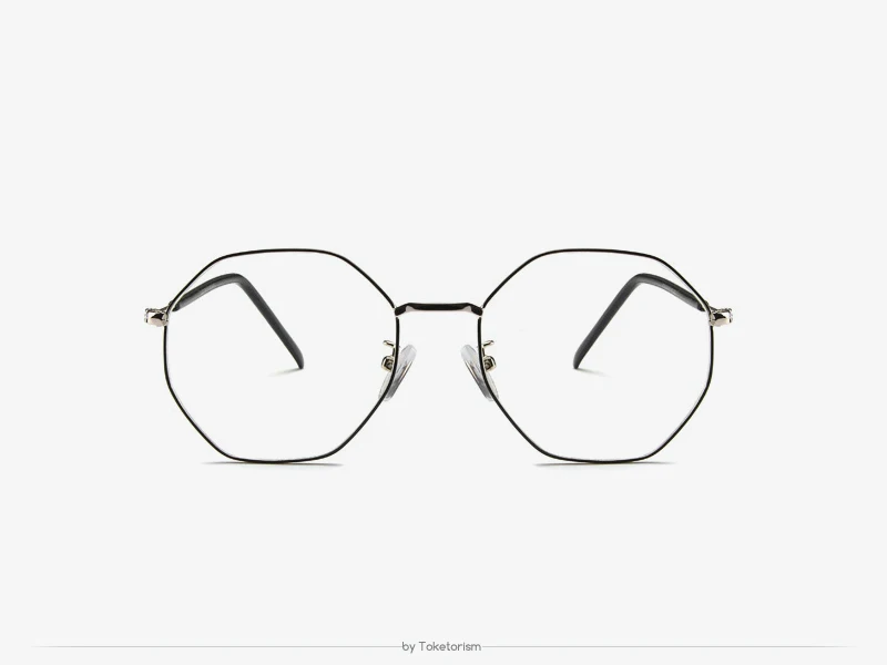 Toketorism розовое золото полигон металлический каркас мужские и женские очки Оптические очки 0113