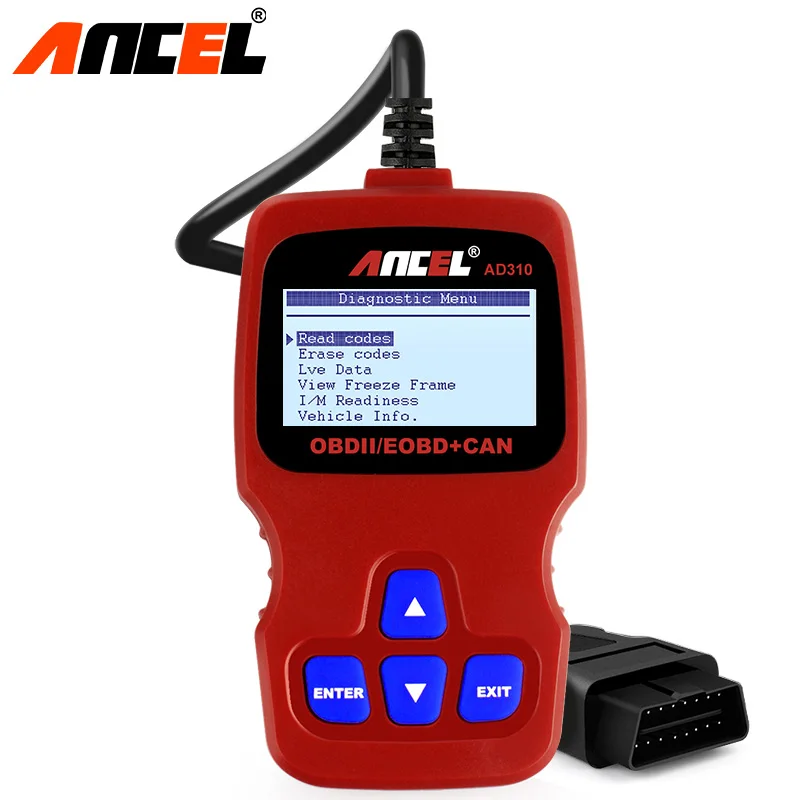 Ancel AD310 OBD2 сканер Автомобильный анализатор двигателя инструмент OBD 2 OBDII считыватель кодов Авто сканер инструмент автомобильный диагностический инструмент для автомобиля - Цвет: RED
