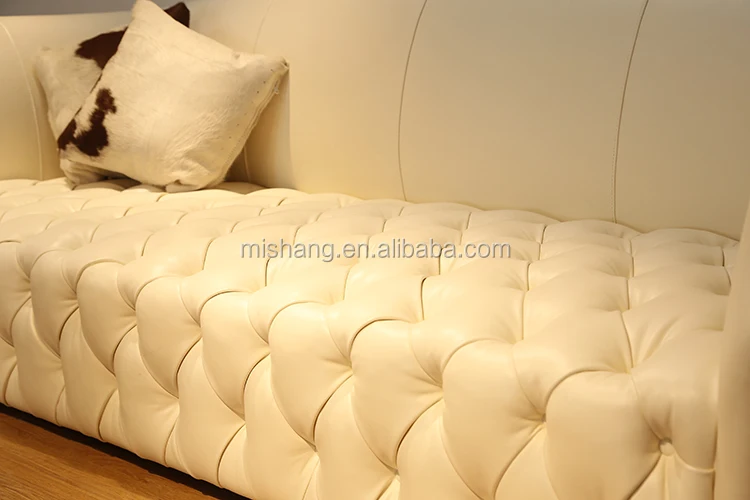 Роскошный классический белый кожаный диван для гостиной