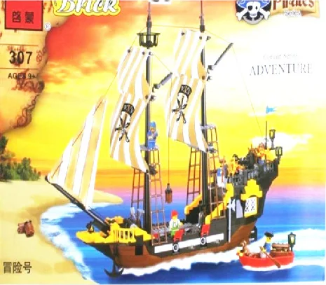 

building block set compatible with lego pirates Great Adventures 3D Construction Brick Educational Hobbies Toys for Kids