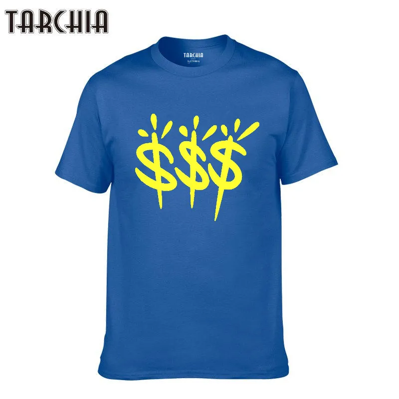 Летняя хлопковая Футболка TARCHIA 2021 с круглым вырезом Модная студенческая принтом