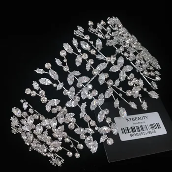 

News Rhinestone Zirconia Big Tiara Golden/Silver Fashion Headband Royal Bridal Wedding Dressing Crown Accessory Women Jewelry