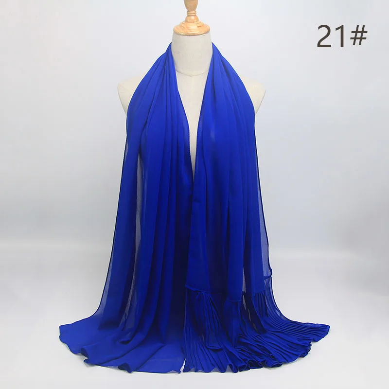 COLOR 21 no pearl Длинный шарф в стиле пэчворк, популярный шифоновый шарф с пузырьками, хиджаб с жемчужной складкой, шарф с швом, мусульманские шарфы - Цвет: COLOR 21 no pearl