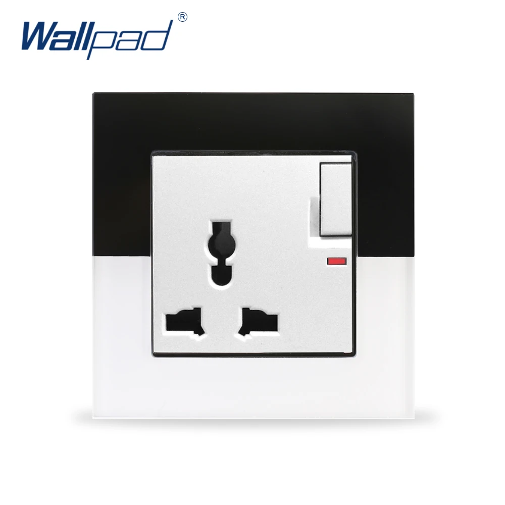 Горячая Распродажа универсальная розетка Wallpad кристальная стеклянная панель 110 В