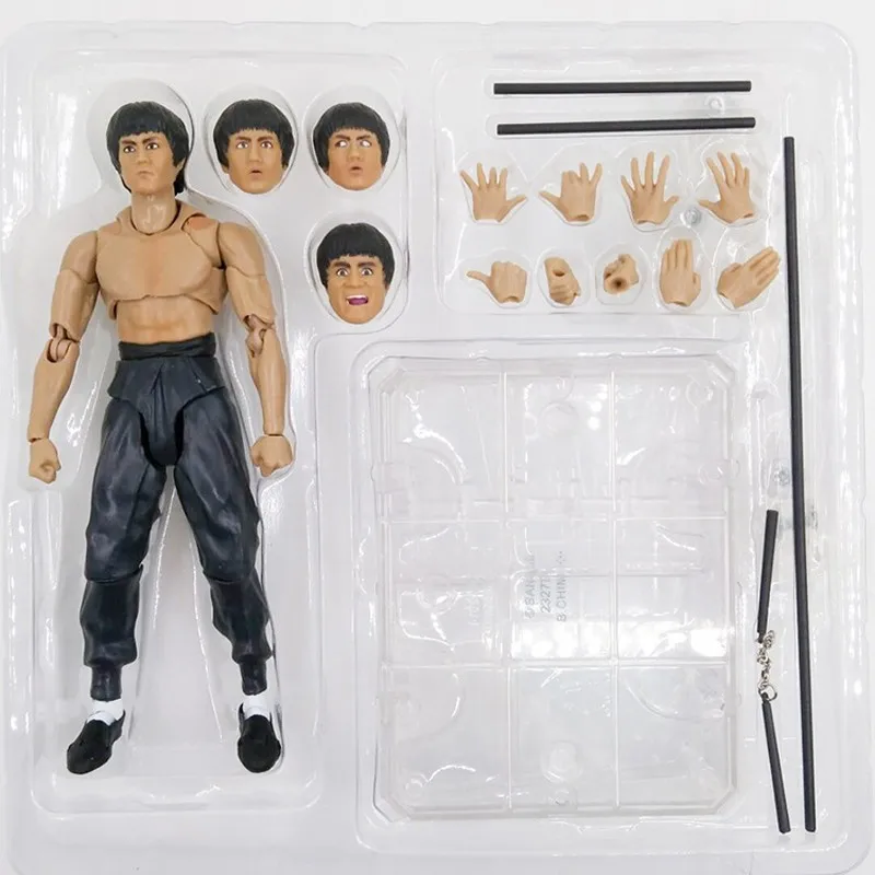 Movie King of Kung Fu Bruce Lee Figure Variant SHF S.H.Figuarts With Nunchaku Body Chan PVC Action Figures Movable Joints  (6)