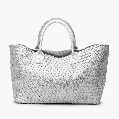 Кошелек, Подарочная сумка, брендовая качественная кожаная женская сумка, сумка-мессенджер, винтажная Большая вместительная тканевая сумка ручной работы - Цвет: sliverwhite