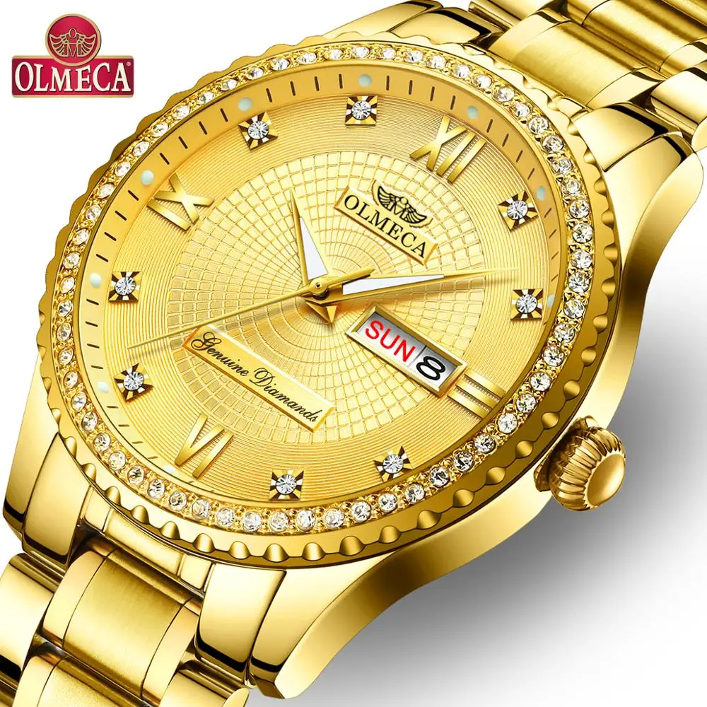 

OLMECA Hot Selling Watches Men's Style Simple Fashion Wristwatch Male Clock Quartz Watch Relogio Diamond Dial Drop-ship