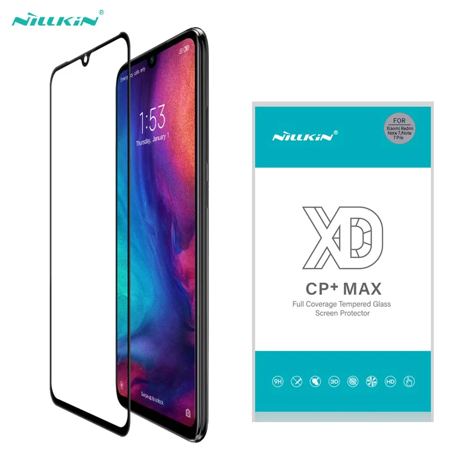 

For Xiaomi Redmi Note 7 Glass Note7S Tempered Glass Nillkin XD CP+MAX Anti Glare Screen Protector Film Glass For Redmi Note7 Pro