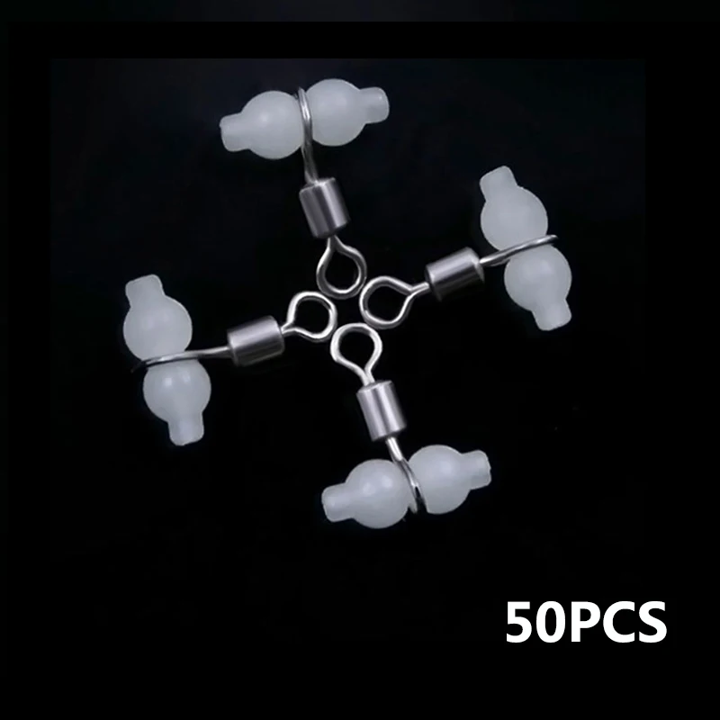 OLOEY 10-50 шт./лот светящиеся вращающиеся Вертлюги рыболовные аксессуары разъем Rolling Вертлюги 3-полосные поворотные рыболовные снасти - Цвет: 50pcs