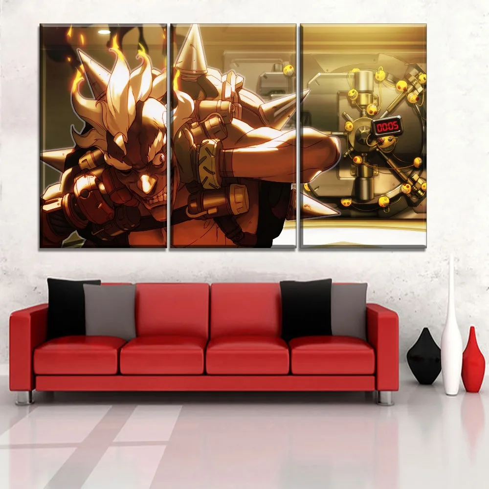 Decor Home Chirdren Room Pictures 3 Pieces Junkrat Game Funny Hero Posters Canvas HD Printing Type Wall Art Modular Painting | Дом и сад