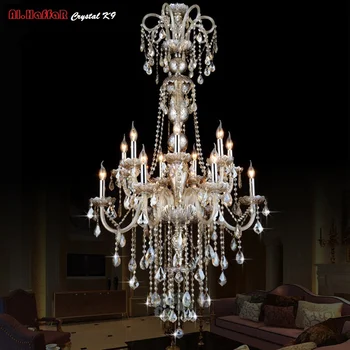 Large Long Chandelier Crystal led Pendant Chandelier Lights Fixtures Hotel Crystal Lighting Lamp Staircase Long chandelier Light youlaike modern crystal chandelier spiral design long staircase hanging chandeliers lighting indoor hallway crystal lights