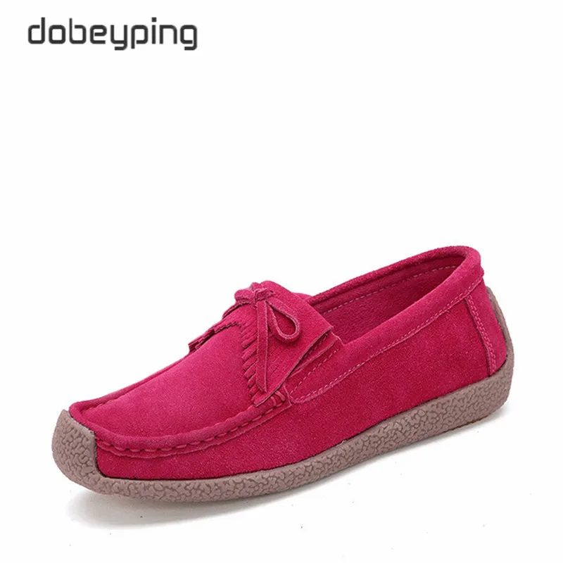 

dobeyping New Spring Autumn Shoes Woman Slip On Women Sneakers Genuine Leather Flats Fringe Ladies Loafers Moccasins Female Shoe