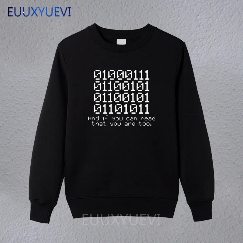 

winter autumn Binary 0100 and if you can read that Programmer encoder men funny hoodies Cotton men's sweatshirts pullover