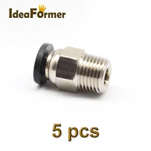Impressora 5 pcs 3D V6 PC4-01 J-cabeça Conector Pneumático 1.75 milímetros PTFE bowden Hotend Tubo engate rápido Ajuste