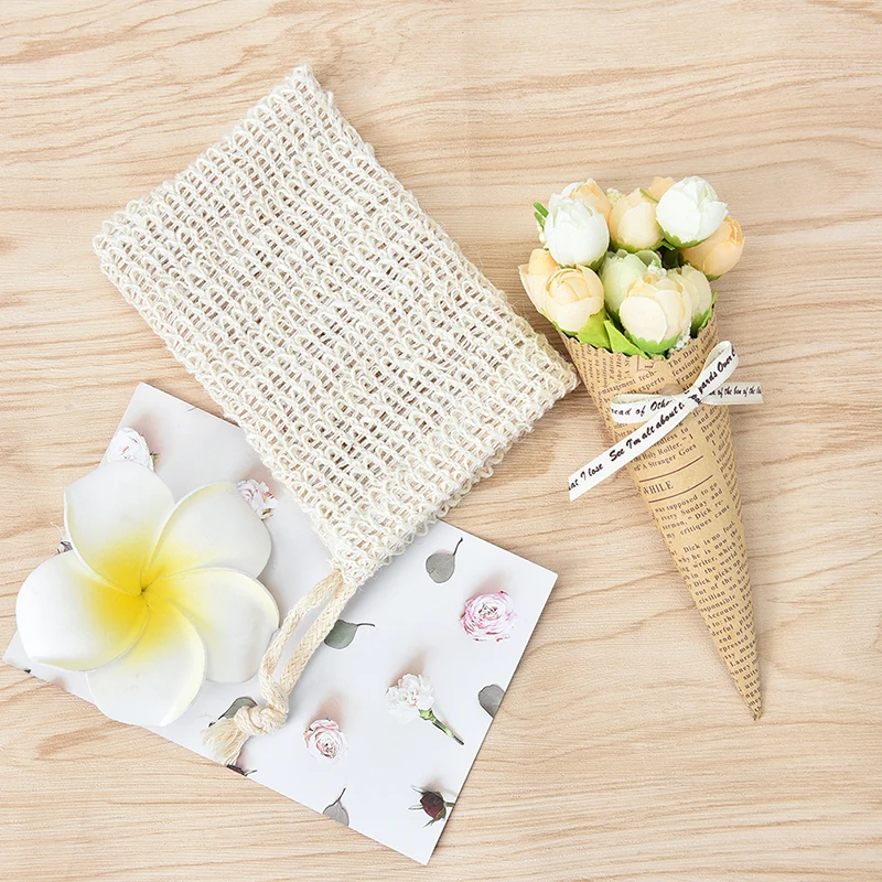

1PC Bath Shower Soap Mesh Bag Double-layer High Quality Durablel Sisal Soap Saver Pouches Soap Saver Bag