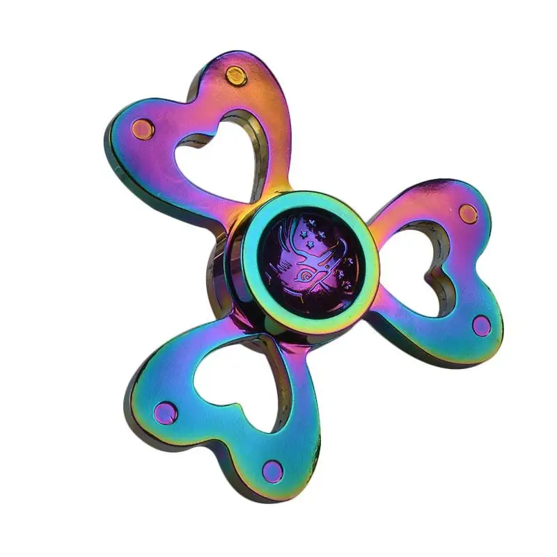 

Peradix Rainbow Hand Fidget Spinner Heart Shaped Metal Tri Spinner Fidget Spinner Toy EDC Finger SPinner Autism ADHD Toys