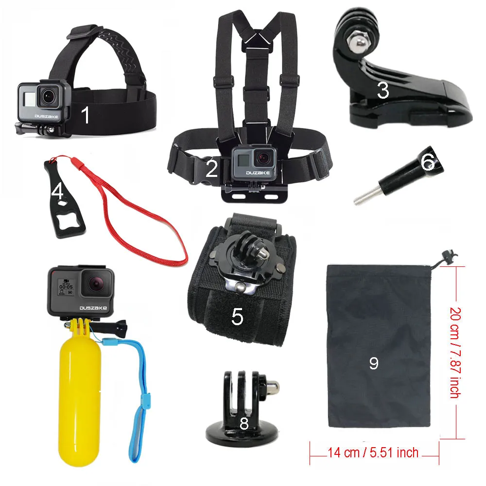 Accessories set for Gopro hero 5 For Yi 4K Chest Head Mount Strap Float bobber For Go pro SJCAM For Eken Sport Action Camera Accessories set for Gopro hero 5 For Yi 4K Chest Head Mount Strap Float bobber For Go pro SJCAM For Eken Sport Action Camera