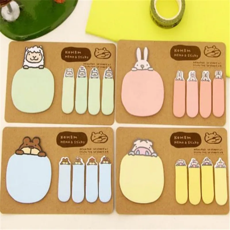 1 шт. Kawaii Канцелярские блокноты закладки креативные милые Липкие заметки