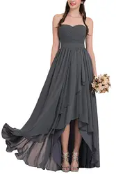 Уникальный дизайн Длинные шифоновое вечернее платье пикантные платья без бретелек для подружки невесты индивидуальный заказ