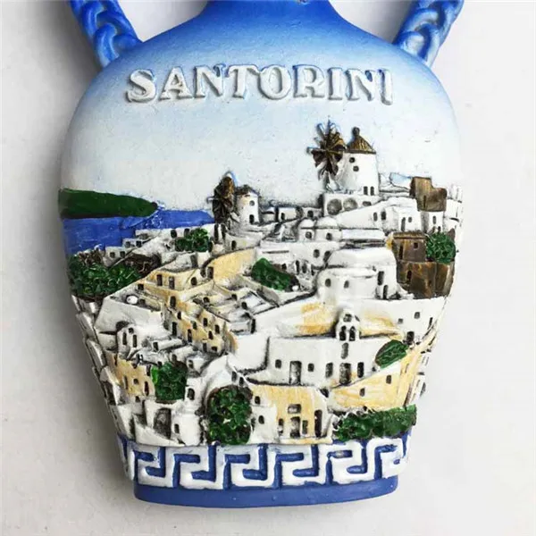 Greece Santorini Island Flower Vase Tourist Souvenir Fridge Magnets - 8