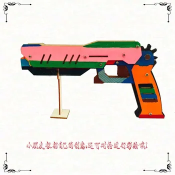 

3D DIY Wooden Toy Gun Bullet 8 Bursts Rubber Band Launcher Hand Pistol Shooting Guns Crafts Model Kids Toys For Children Kids