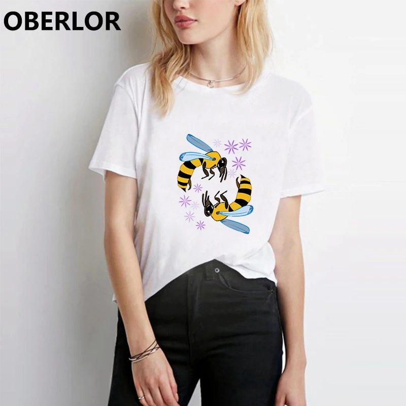 

Korean Style Help More Bees Shein Tshirt Harajuku Gothic Streetwear Stranger Things T Shirt Women Friends Vintage Aesthetic Tops