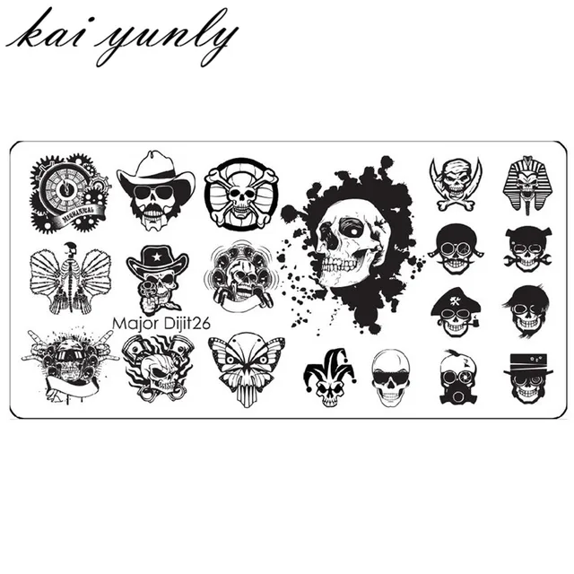 1pc hip hop punk diy nail art image stamp stamping plates manicure stamp template