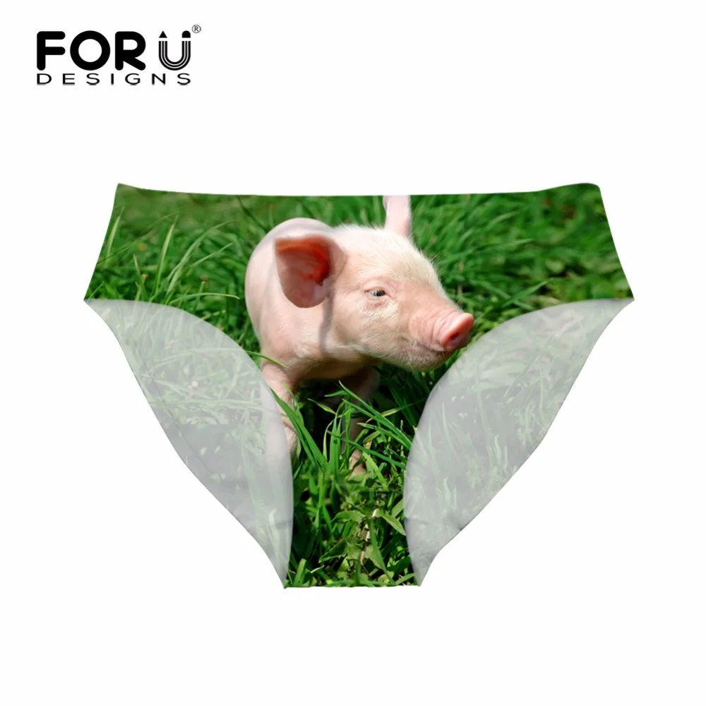 

FORUDESIGNS Brazilian Bikini Bottoms Womens Swimming Shorts Cute Pig Printing Swimming Trunks Women Swimsuit Thong Sexy Swimwear
