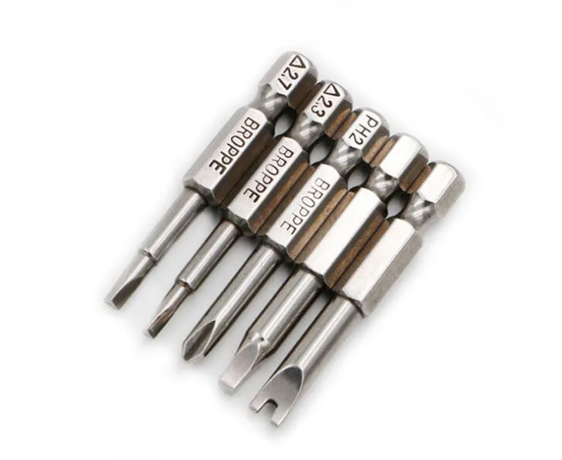 

50mm S2 Special Screwdriver Bits Repair Tools Y U Shape Triangle Square 5-Pointed Star Electric Screwdrivers 1/4" Hex Shank