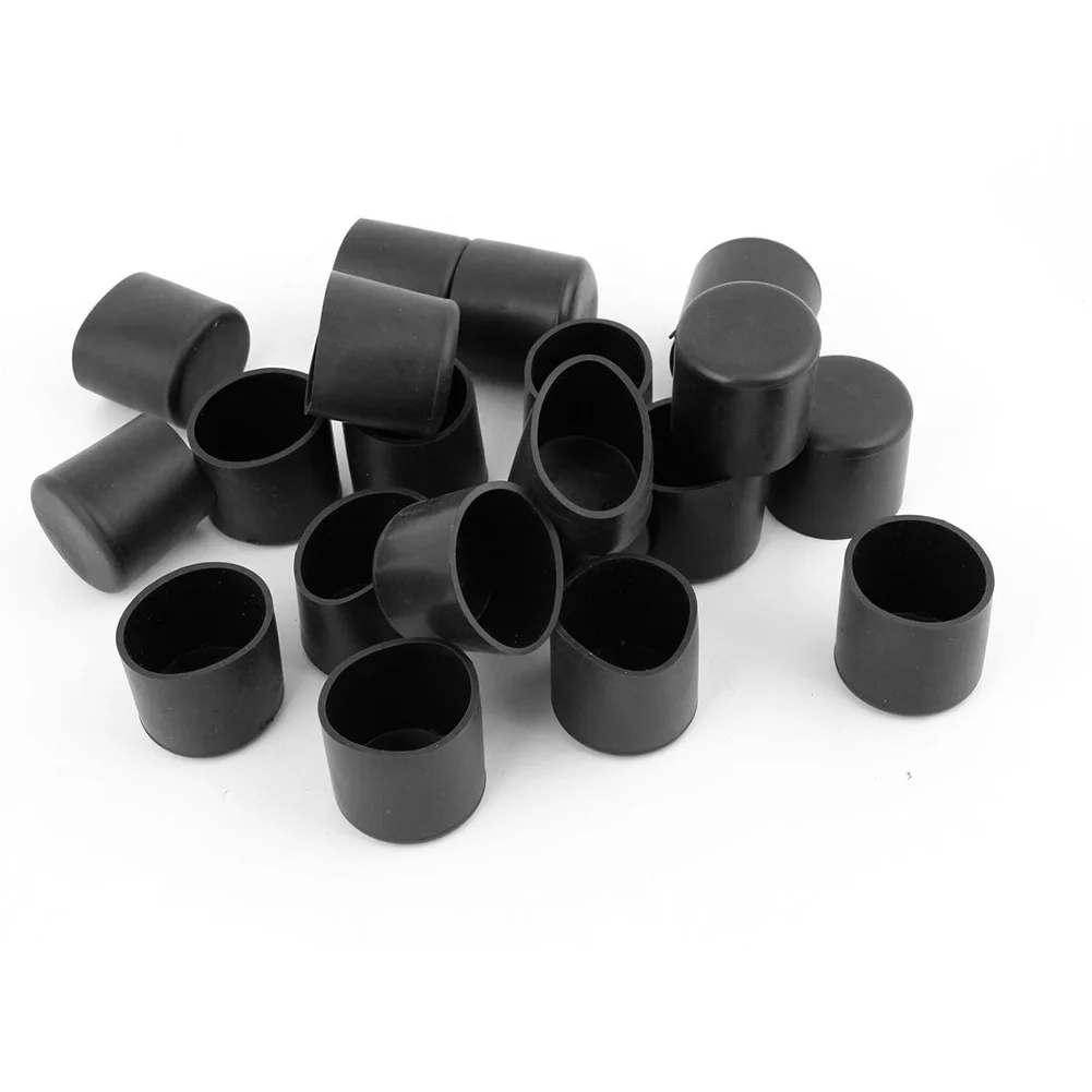 

AIMA 28mm Dia Bottom Size PVC Soft Glue Round Shape Tubing Insert Caps 20 Pcs
