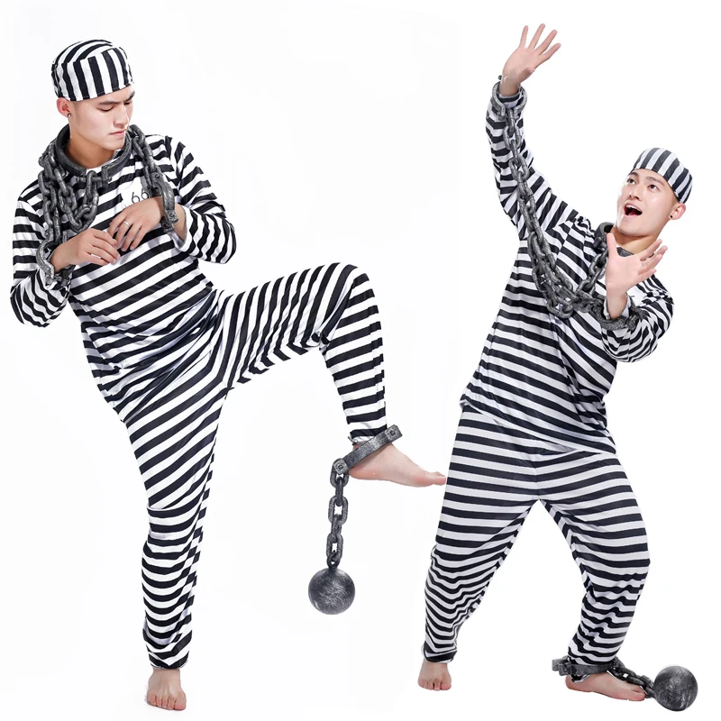 Free shipping Halloween clothes adult prisoners role playing violent