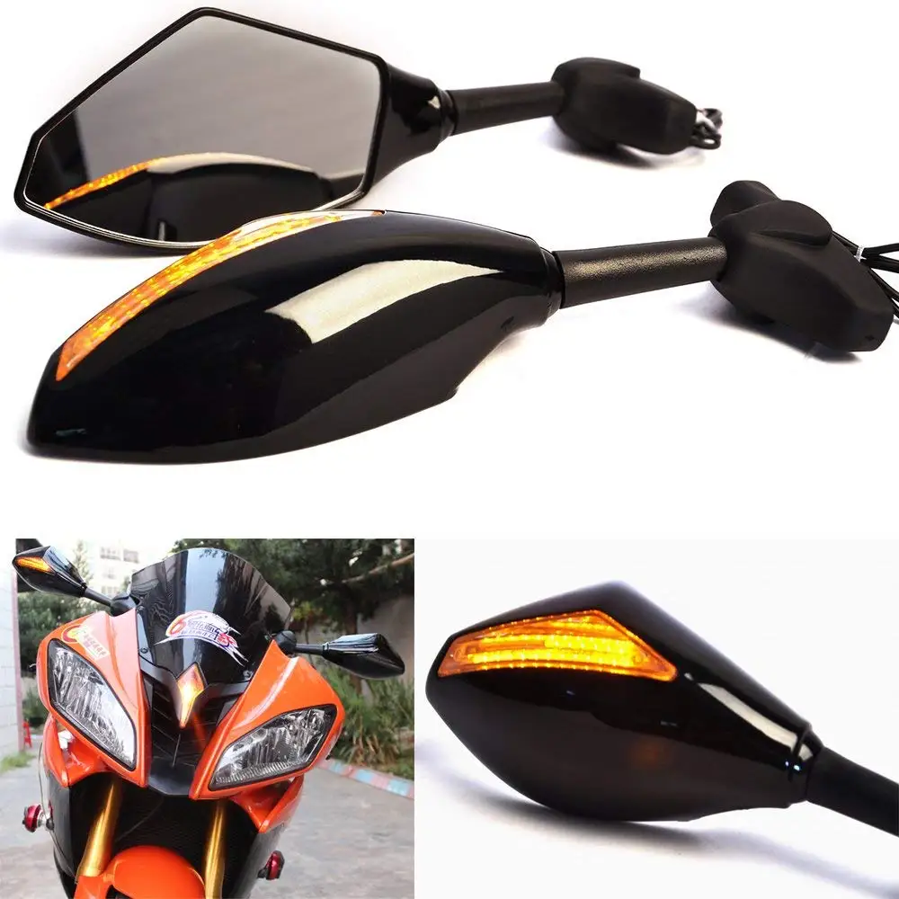 

Black Motorcycle accessories LED Turn Signals Rearview Mirrors for For Honda CBR 600 F4i 929 954 RR F1 F2
