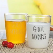 Good Morning черный белый прозрачный креативный стеклянный кофе чай и Напитки Десерт Кружка для молока на завтрак стеклянная кухонная утварь кружки 400 мл
