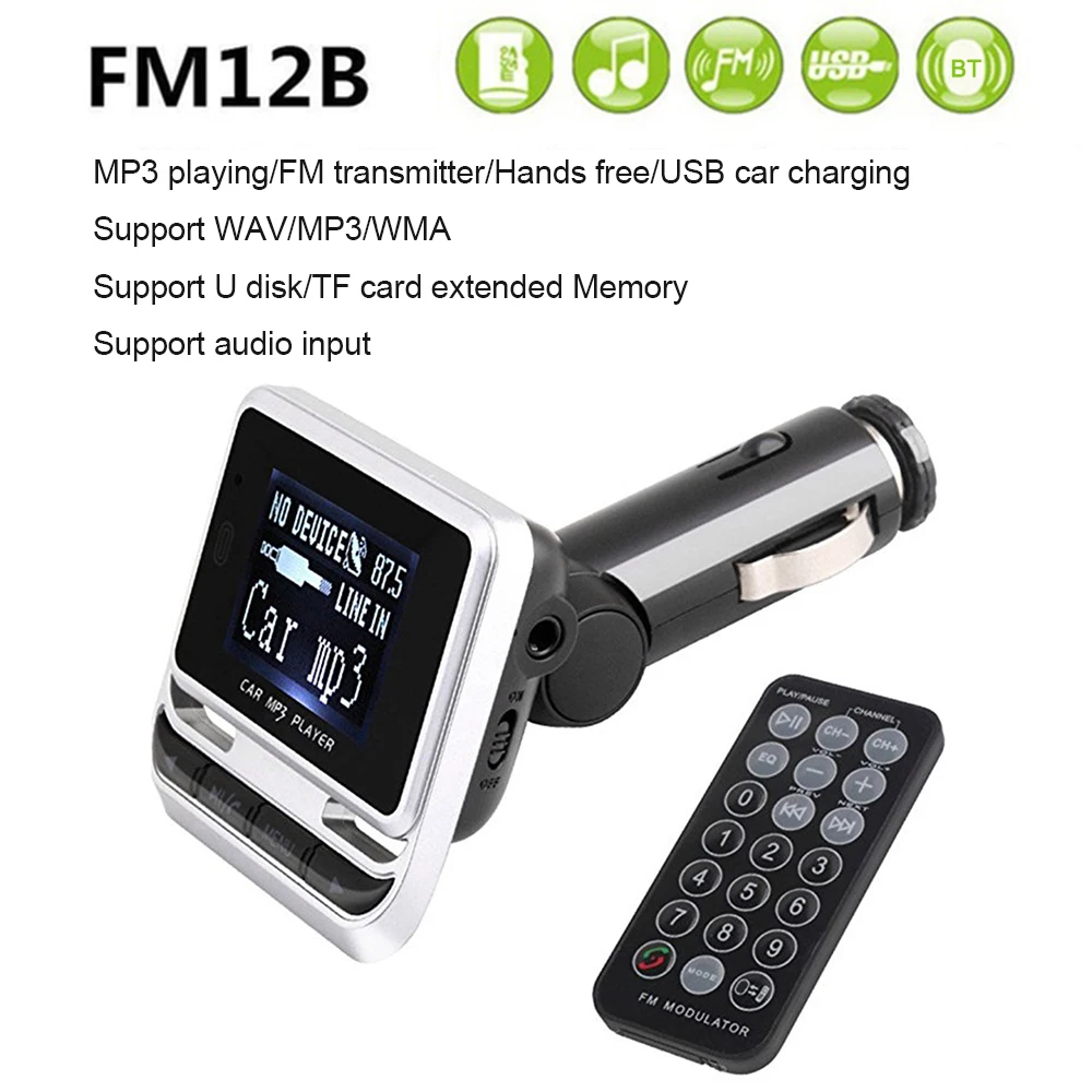 LCD Screen Wireless FM Transmitter BT Car MP3 Player Car Kit with USB