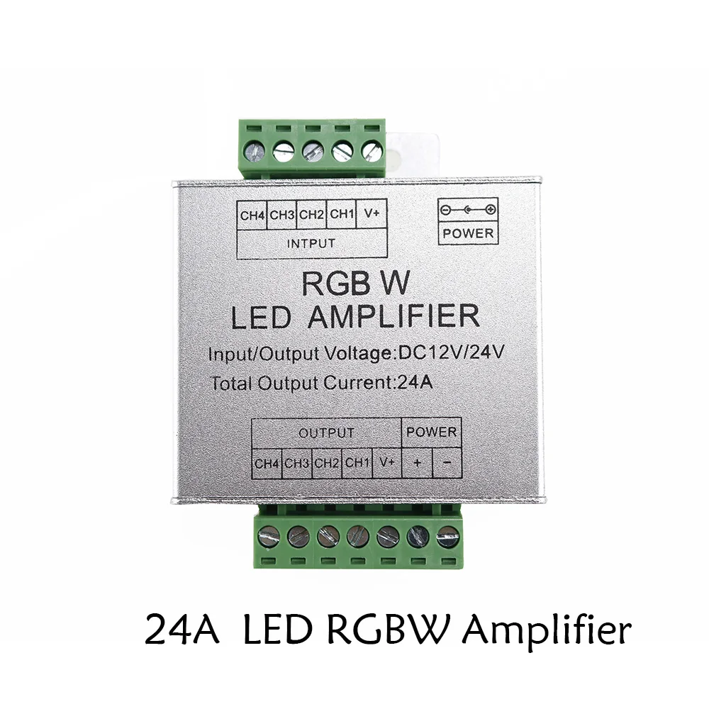 Алюминий основа светодиодный RGBW усилитель DC 12 В 24 В 6*4 канала Выход Светодиодные ленты Мощность повторителя консоли контроллера JQ