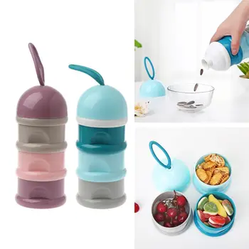 

Portable Newborn Baby Feeding Milk Container Infant Kids Formula Milk Powder Three Grid Candy Snacks Supplies Boxes