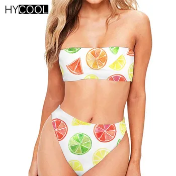 

HYCOOL Bikini Push Up Bathing Suit Women Cartoon Fruit Swimsuit Cute Swimsuit High Waist Swimsuit Summer Swimsuit Bikinis Mujer