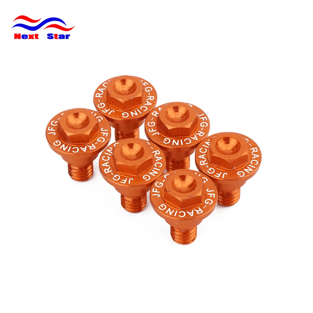 Motorcycle Motocross CNC 6pcs Front Fork Guard Bolts Screw For KTM SX